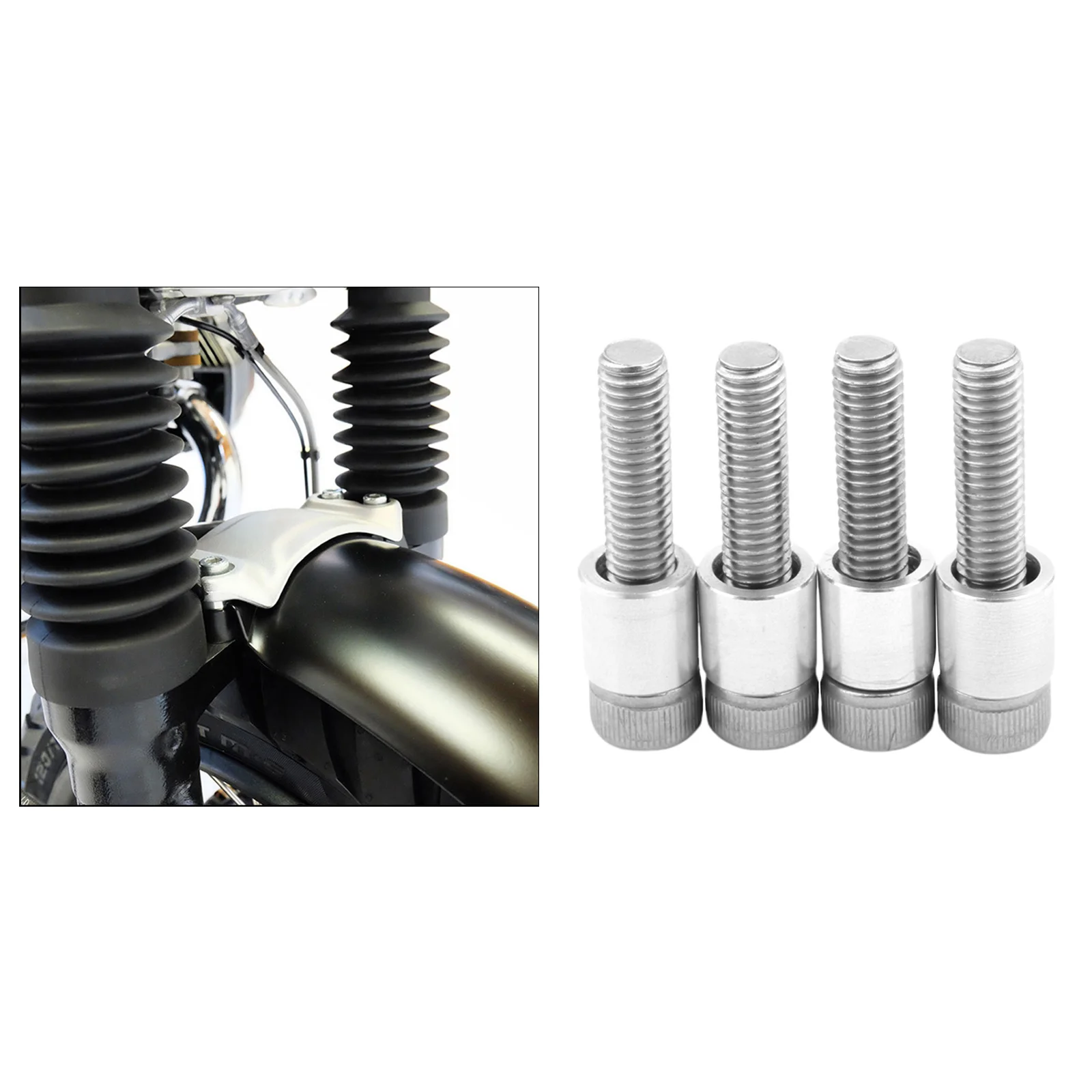4x CNC Motorcycle Front Fender Raiser Kits Bolts for BMW R nineT Racer