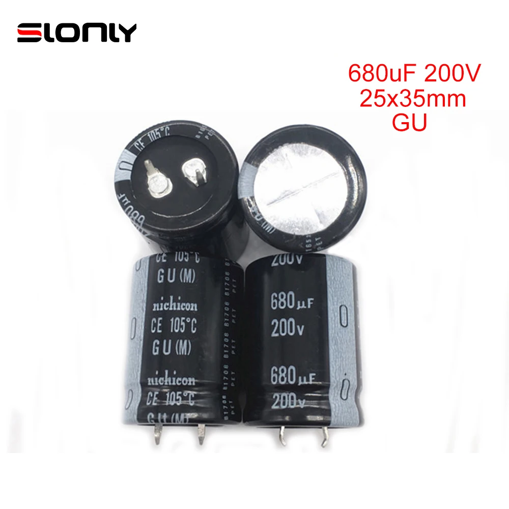 2pcs-14pcs 25X35mm 200V680UF Nichicon GU Pitch 10mm 105 ℃ Electrolytic Capacitors 680UF 200V 25*35m for Amplifier Board 2pcs 14pcs 35x50mm 50v 18000uf pitch 10mm nichicon aluminum electrolytic capacitors 18000uf 50v 35 50mm 85℃ for amplifier board