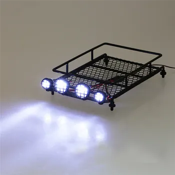 

RC Car Roof Rack Luggage Rack with LED Light Spotlight Kit for 1/10 TRAXXAS TAMIYA CC01 AXIAL SCX10 RC Crawler Parts
