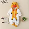 ZAFILLE Cute Penguin Hooded Baby Romper Jumpsuit For Newborn Baby Boy Clothes Fox Baby Overalls Boys Winter Crawlers for kids ► Photo 3/6