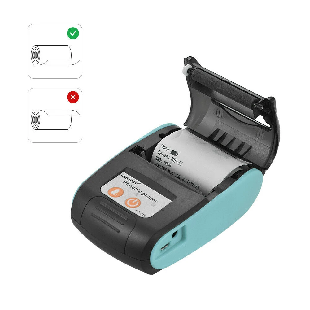 

58mm Wireless Bluetooth Easy Operate Receipt Machine Thermal Printer Supermarket Ticket Shop Portable Practical USB IOS Android
