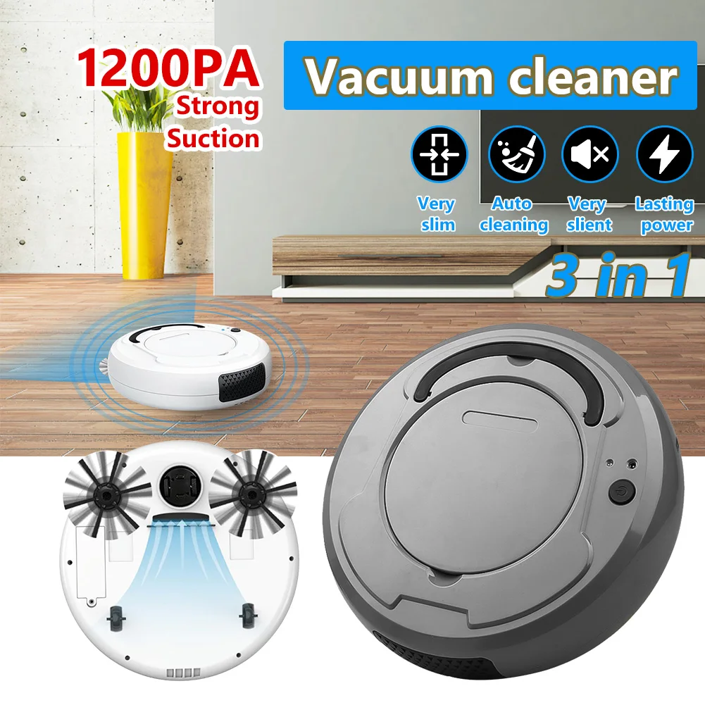Vacuum Cleaner Automatic Smart Sweeping Robot Floor Dirt Dust Hair Cleaning 1200Pa Multi Surface Dry Wet Floor Vacuum Cleaners
