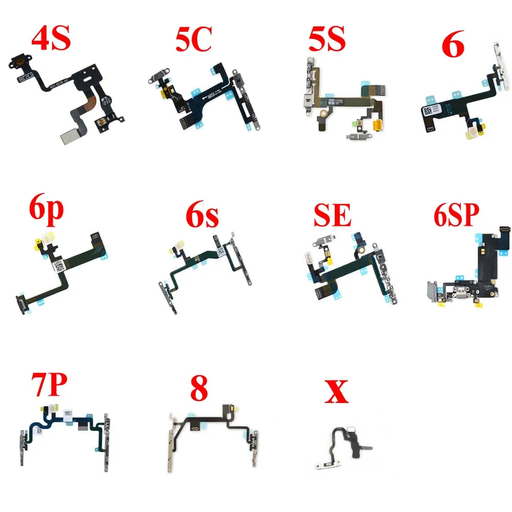 Weida/для iPhone 4S 5C 5S 6 6P 6S 6SP 7P 8 SE X включения гибкий кабель, сменная деталь черный для Iphone с гибким кабелем