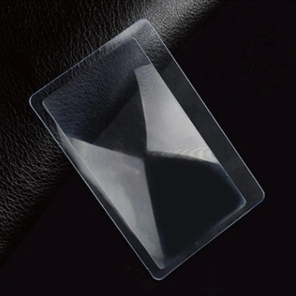 

1pc Protable 3X Magnification Magnifier Full Page Reading Aid Lens Magnifier Sheet Pocket Credit Card Size PVC Magnifying Glass