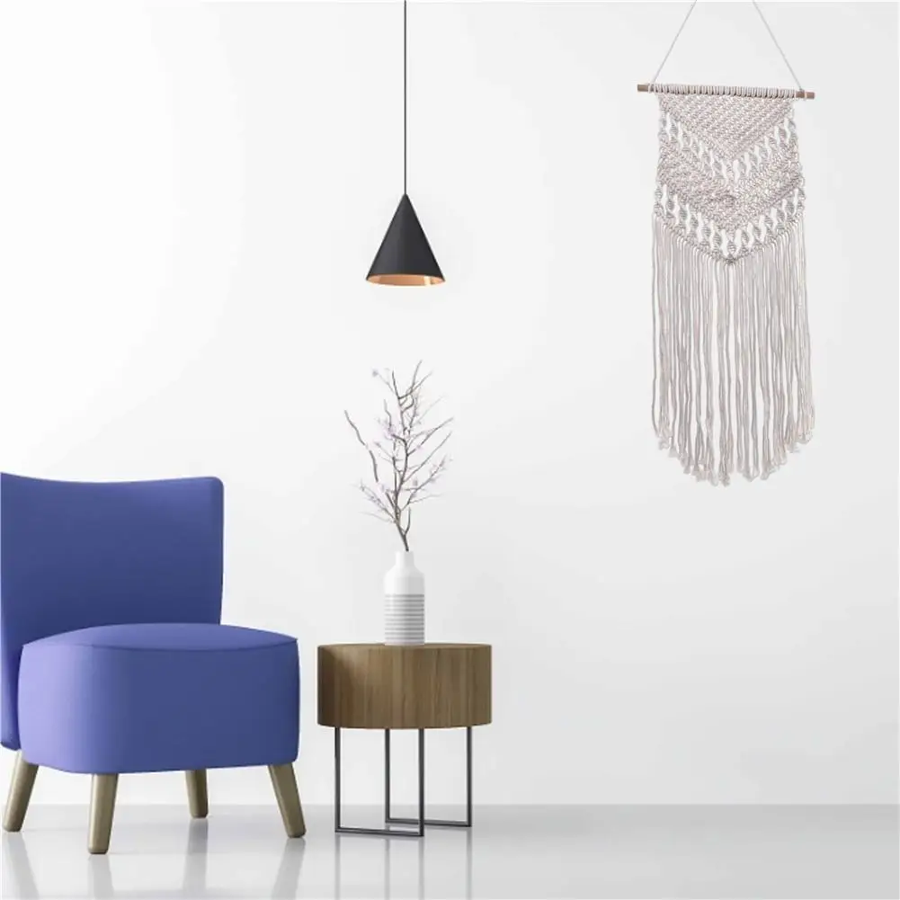 Макраме Тканые настенный Boho Chic чешские дома геометрический художественный Декор красивая квартира оформления комнаты в общежитии 13x33 дюйма