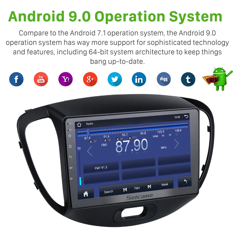 Seicane 9 inch 2.5D IPS screen Car GPS Navi Radio