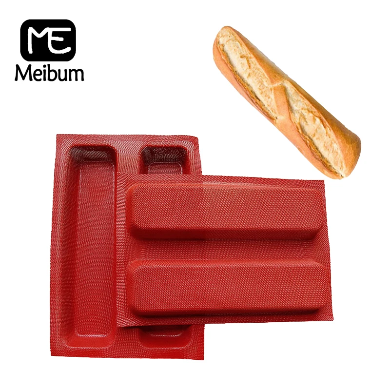 Meibum 2 типа антипригарная форма для выпечки хлеба длинная буханка хот-дог багет Eclair Выпекание лоток пористое стекло волокно силиконовая форма