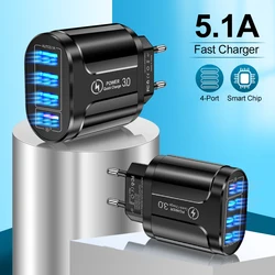 Quick Charge 3.0 USB Charger Mobile Phone Charger 5V 9V 12V Power Supply Unit Adapter For iPhone Xiaomi Samsung Huawei