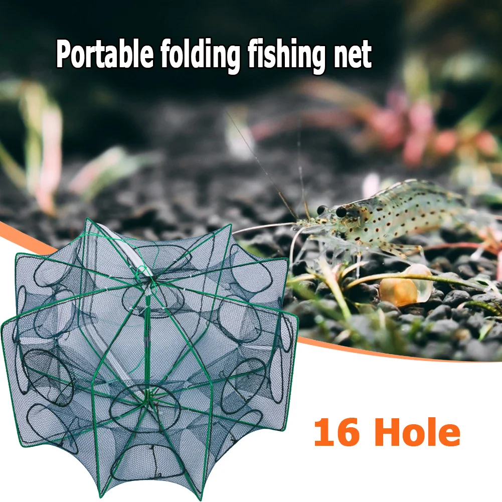 Filet de pêche pliable, filet de piège à poissons, filet de pêche