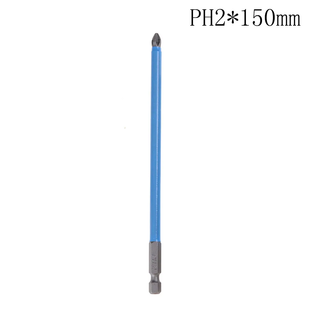 150mm 1 шт. 25 мм 50 мм 65 мм 70 мм 90 мм 127 мм 150 мм PH2 электрическая противоскользящая Отвертка Набор бит шестнадцатеричный хвостовик - Цвет: 150mm