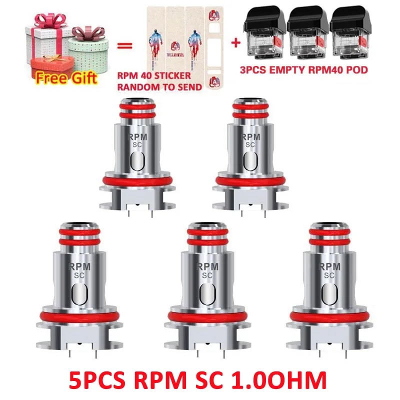 SC 1.0ohm Smok портативный Pod Mod 40 Вт набор электронных сигарет SMOK RPM40 Pod Vape 1500 мАч и 4,3 мл об/мин Pod и 4,5 мл об/мин Nord картридж POD Vapor - Цвет: SC 1.0ohm