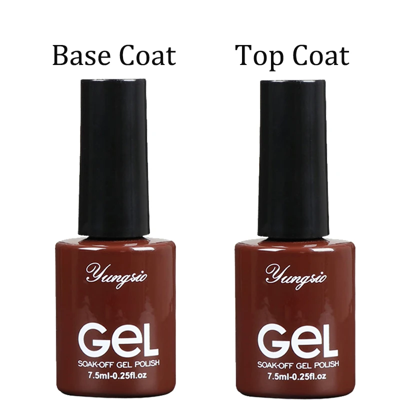 2pcs Base and Top coat Varnishes UV Gel Nail Polish Long Lasting Soak off UV Gel Nail Art Manicure 7.5ml/pcs Free Shipping