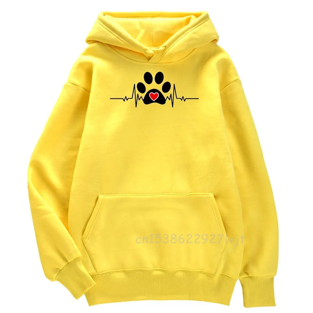 Dogs Paw With Hearts Prints Hooded Casual Man Hoody Skin Friendly Sport Hoodies Fashion Comfortable Cool Streetwear Male