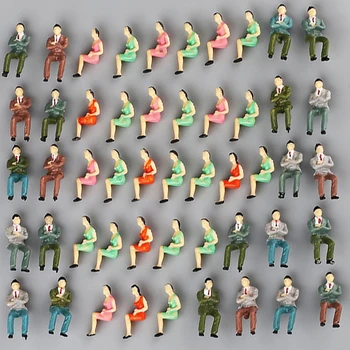 

50Pcs Seated Painted Model People Figures Railway Sitting Passengers 1:50 Scale Miniatures Collection Gifts Kids
