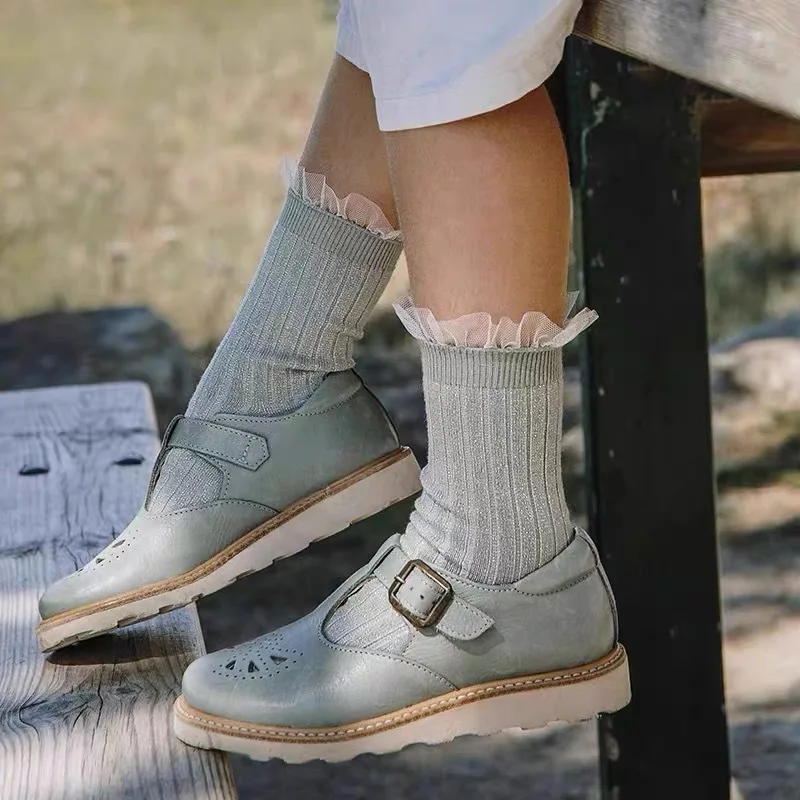 Children Socks 7 Colors Spanish Style Children's Girls Lace Socks Baby Toddler Princess Mesh Lace Ankle Socks Vintage Kid Knitted Sock Sox 1-8Y