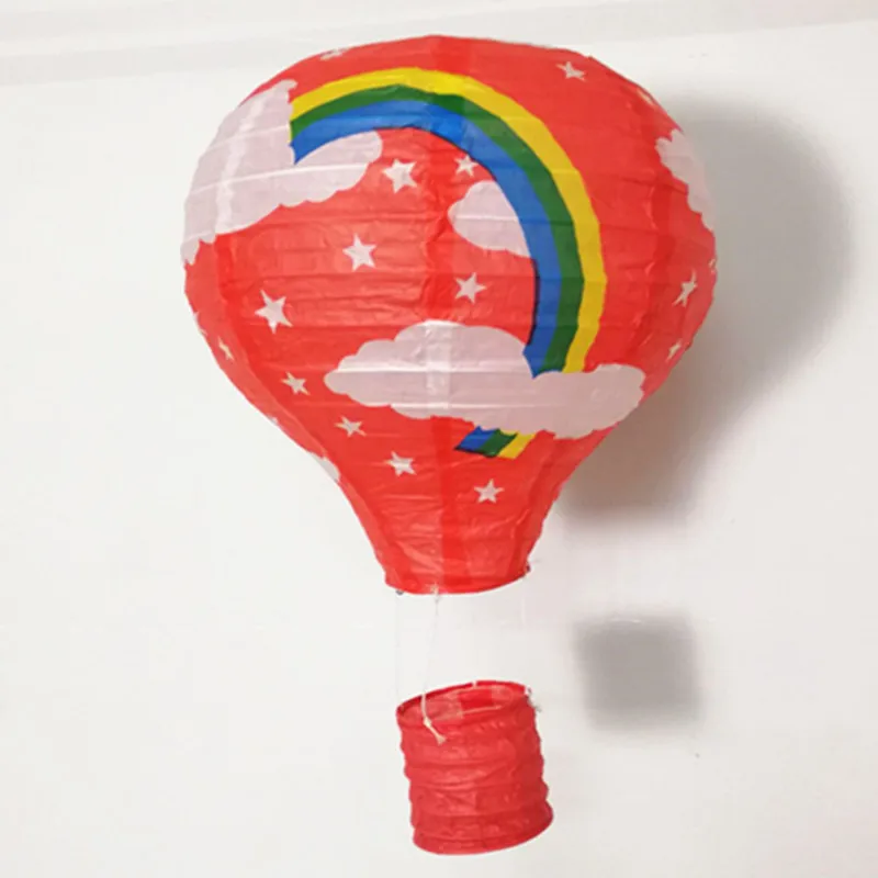 red Rainbow 25/30/35/40 см тепловой аэростат Радуга Бумага Фонари бар Decora Детские День рождения Свадебные украшения вечерние поставки бумажная лампа - Цвет: red Rainbow