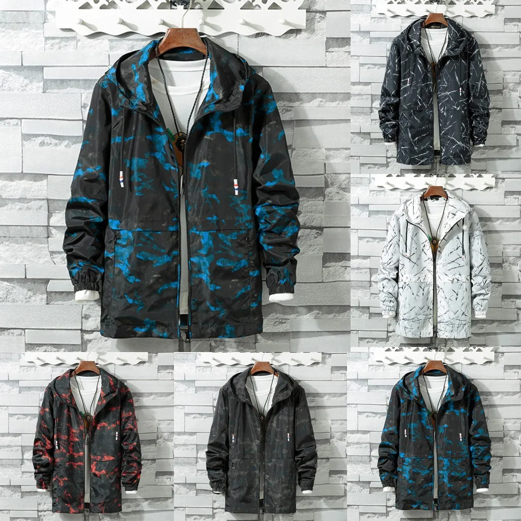 

Hooded jacket Men's Casual Cap Jacket Fashion Large Comfortable Jacket Coat Sport Large size M-8XL long sleeve mens tops Au1