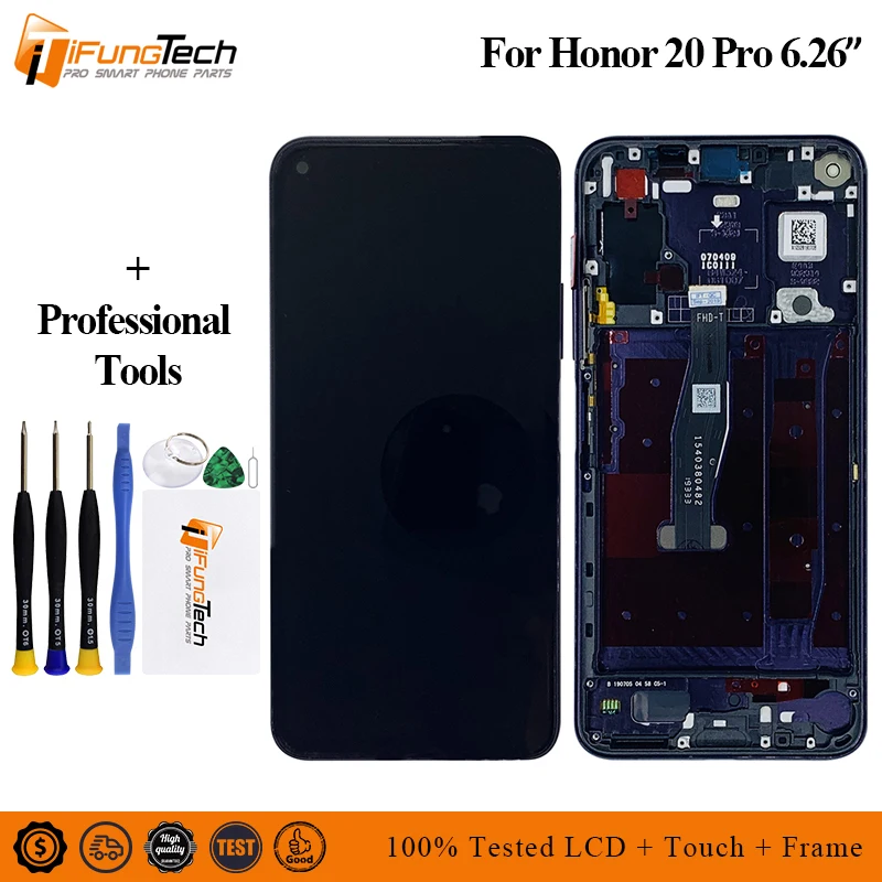 

100% Tested Display For Huawei Honor 20 Pro LCD Display Touch Screen With Frame Honor 20 Pro LCD Screen Replace YAL-AL10 YAL-L41