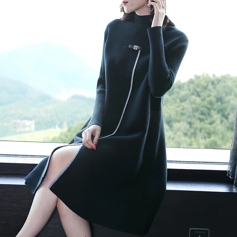 outside temperament turtleneck knitting render unlined upper garment of new comfortable sweater coat in autumn