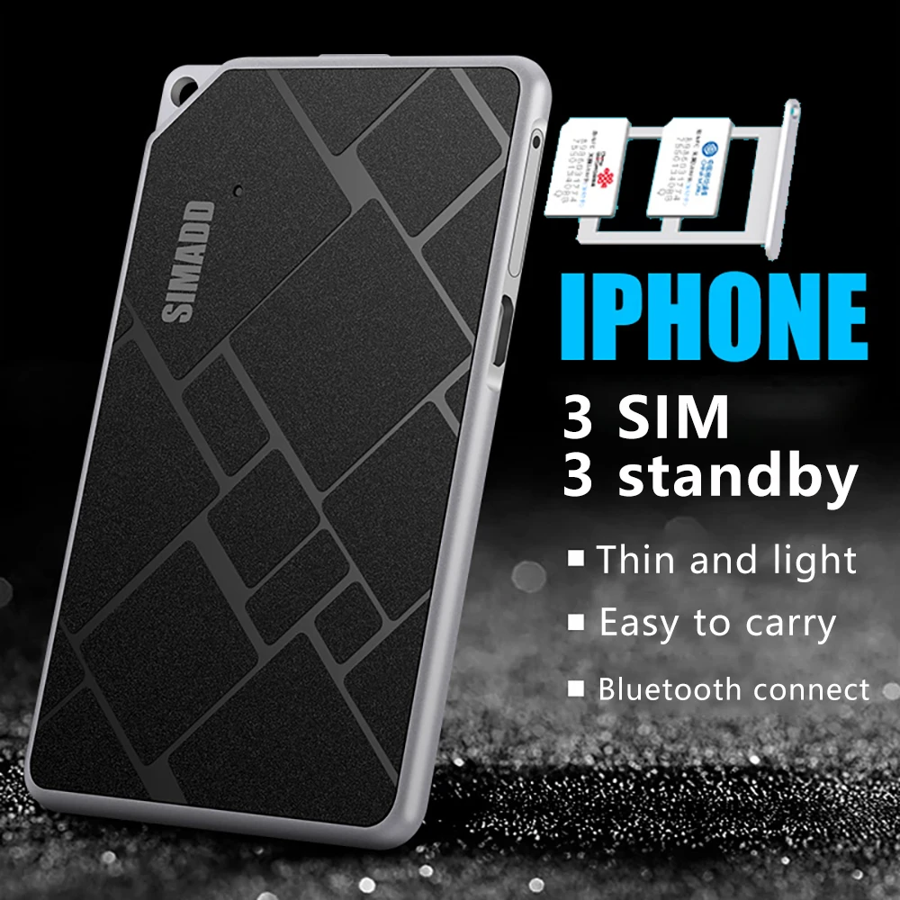 

LAIFORD 3 Sim 3 Standby Ultra-thin Metal Frame Adapter SIMplus&SIMADD K1 For iPhone5/6/7/8/X with Call SMS Functions on iOS 7-12