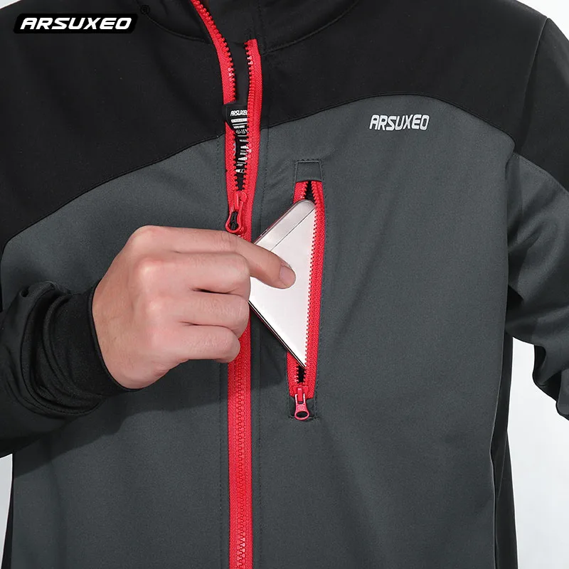 ARSUXEO Winter Cycling Jacket Veste Velo Hiver Thermique Windbreaker Waterafstotende Fiets Jas Chaqueta Invierno Bicicleta cycling jacket cycling clothes reflective jacket