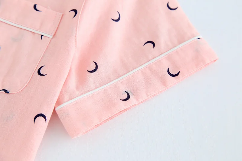 Женский пижамный комплект, короткий рукав+ шорты, ночное белье из хлопка, летняя женская ночная рубашка с отложным воротником, домашняя одежда, повседневные пижамы