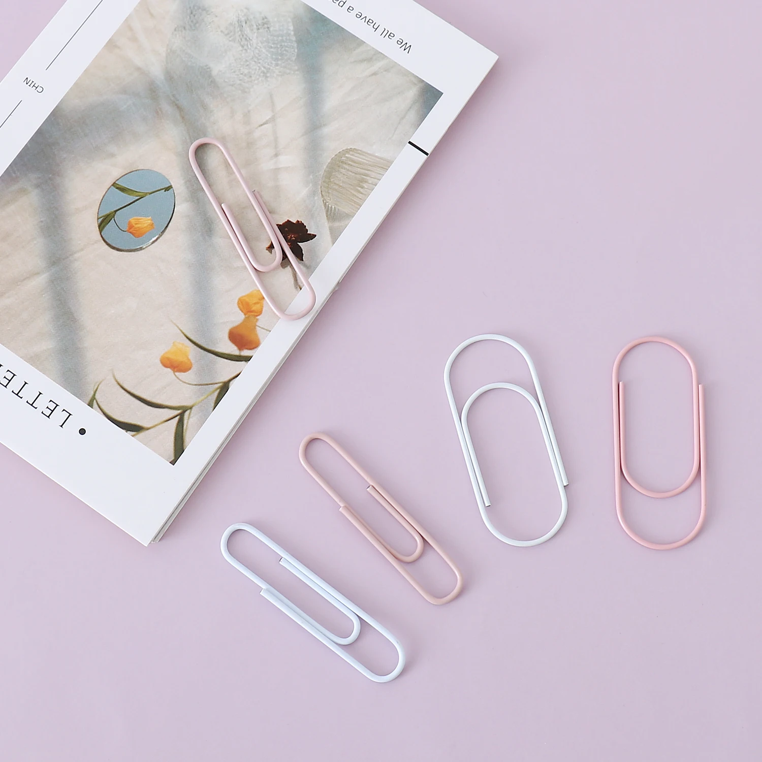 TUTU 20pcs/set of 50mm Colorful Paper Clips Paper Clips Notes Classified Student Stationery School Office Supplies H0528 paper clips