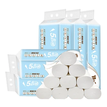 

12 rolls of toilet paper wood roll paper affordable toilet paper coreless toilet paper bathroom soft 5 layers of household paper