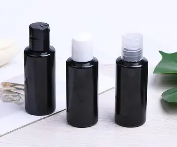 

300pcs/lot 60ml Black Pet Container, 60ml Liquid Cream Container with Disk Cap, 2oz Empty Black shampoo bottle SN410