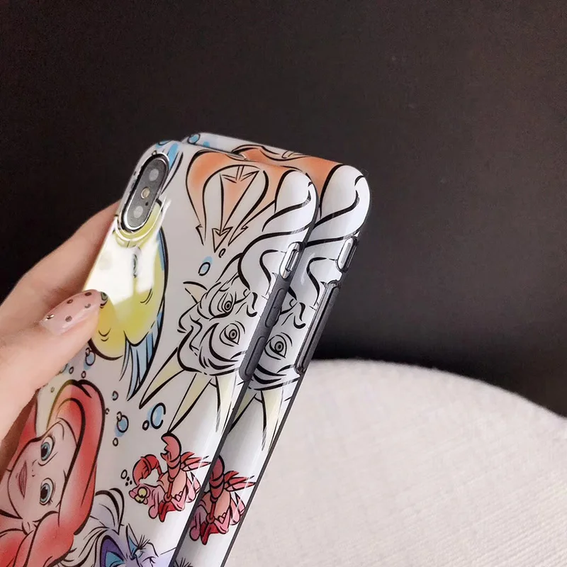 Милые Мультяшные чехлы для телефонов с русалочкой для iPhone 11 Pro 6 6s 7 8 Plus X XS MAX XR для iPhone 11ProMax силиконовый мягкий чехол-накладка