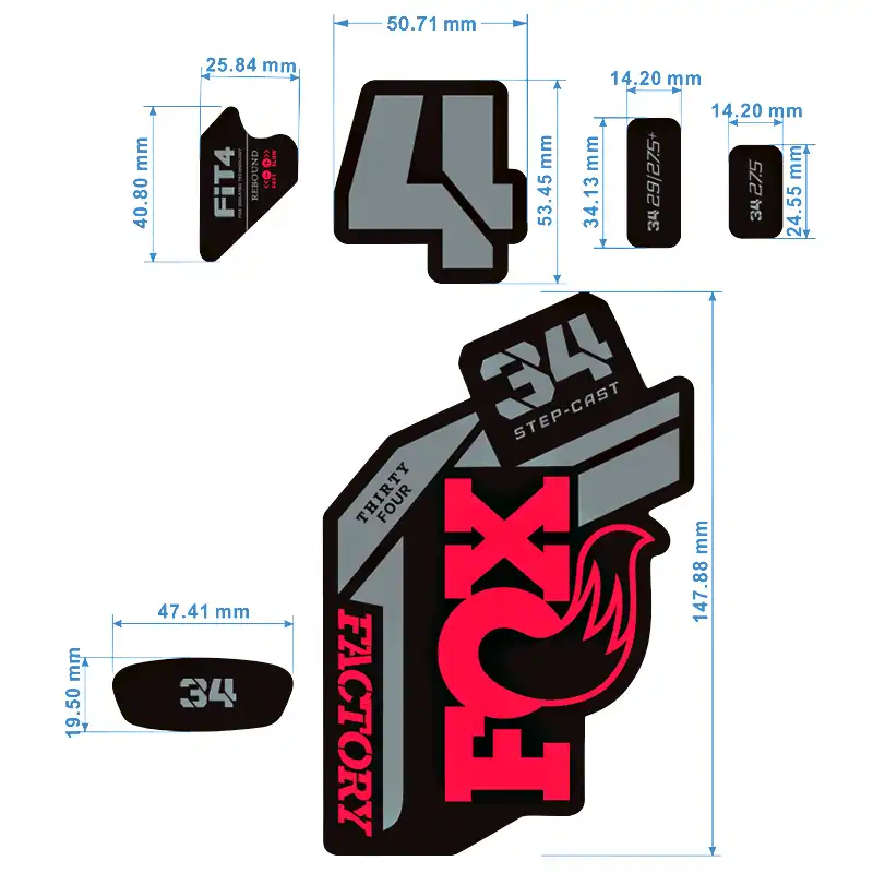 FOX 34 Factory 2021 fork new sticker mountain bike fox cycling various stickers