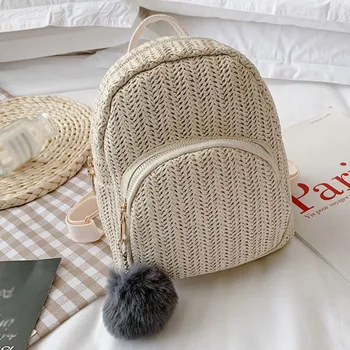 

Fashion Parent-child Outdoor Woven Tassel Bag Bag Backpack Schoolbags For Teenage Girls Students Children Mochila #LR2