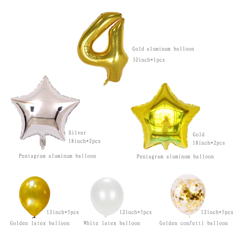 1 комплект серебряное Золотое розовое День рождения номер воздушный шар 12 &quot18&quot