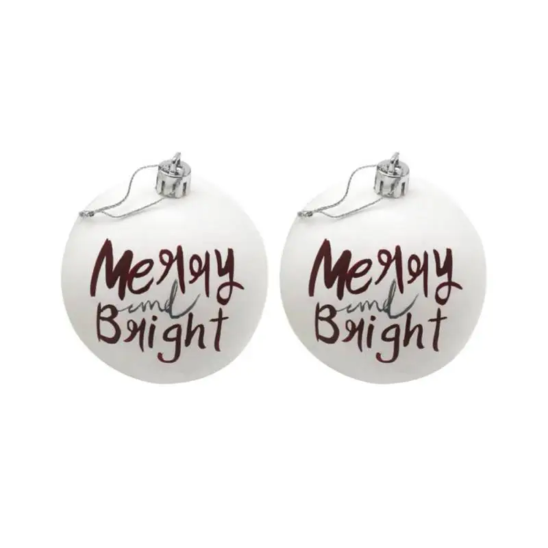 Christmas Tree for Home Shop Xmas Stars Tree Letter Hanging Decoration Printed Ball Christmas Ball Ornaments - Цвет: C 2pcs