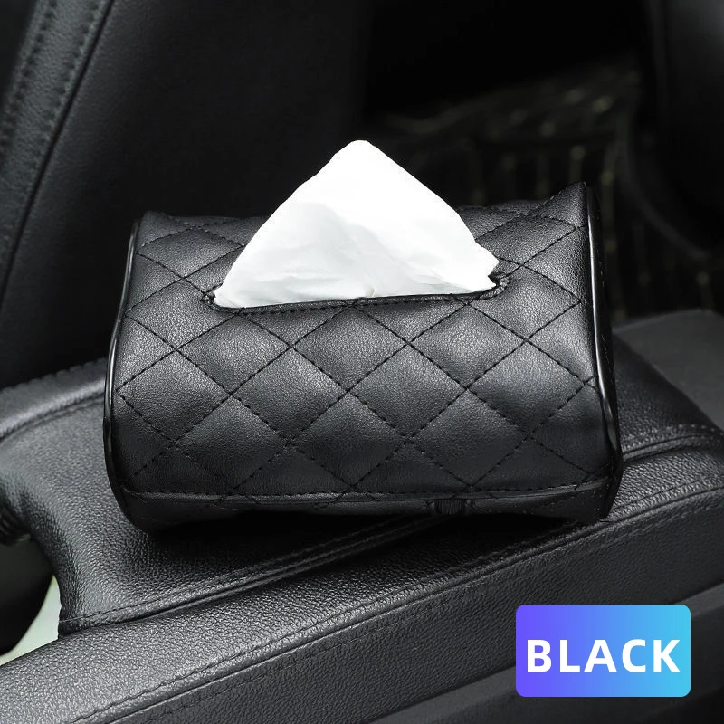Tissue Box Car Interior Accessories Car Tissue Holder 1 Pcs Black Tissue Boxes with Disposable Napkins Tissue Boxes Car Accessories Bag Organizer Car Decoration Auto Storage