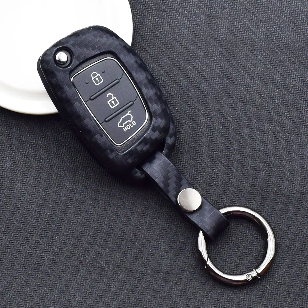 Карбоновый силиконовый чехол для ключей от машины для hyundai Sonata Santa Fe Tucson IX30 IX35 IX45 Складной Дистанционный брелок крышка брелок защитная сумка
