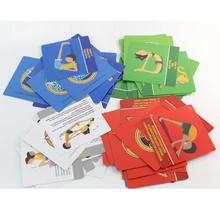 Jeu de cartes de Yoga, de souplesse et d'équilibre, 54 pièces, pour adultes et enfants, en famille, avec manuel en anglais, français et espagnol