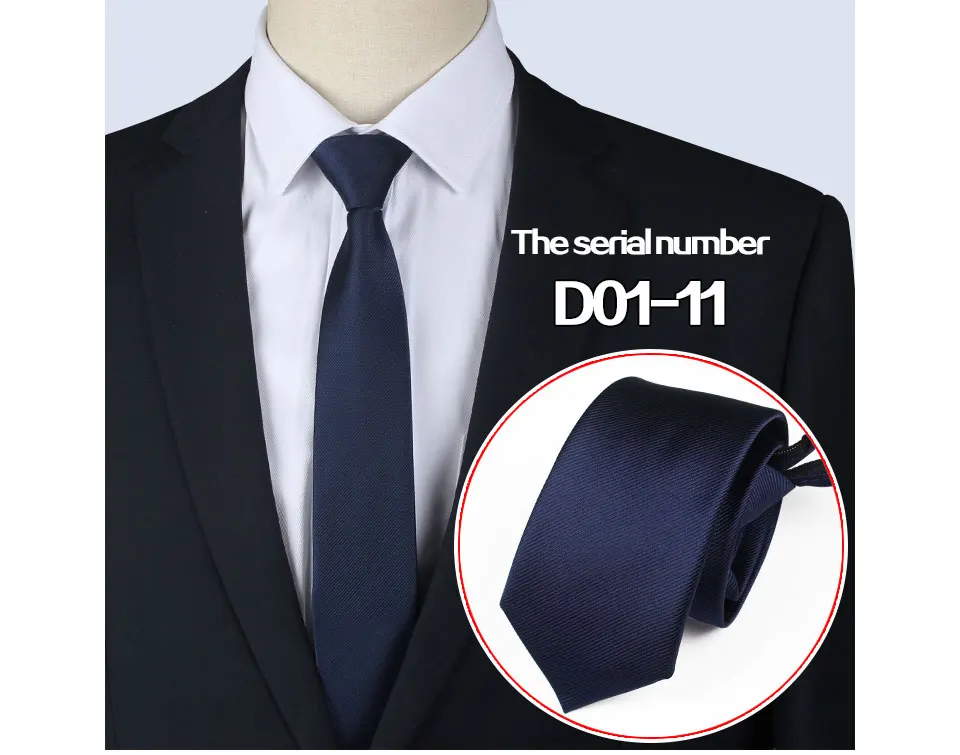 Мужские 6см обтягивающие галстуки на молнии модные деловые повседневные серии ленивый галстук черные галстуки для мужчин полосатый галстук одноцветные Галстуки