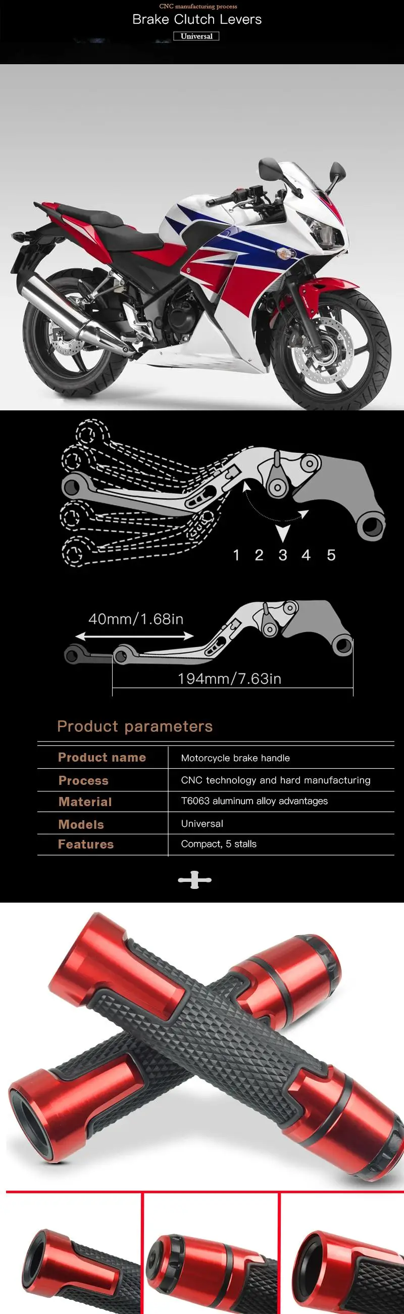 Для HONDA CBR1000RR/FIREBLADE/SP 2008- CNC аксессуары для мотоциклов регулируемые складные рычаги тормозного сцепления и рукоятка на руль