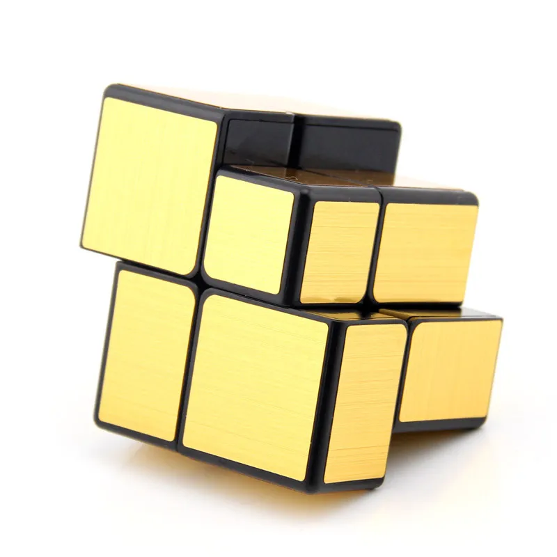 QiYi зеркало 2x2 волшебный куб головоломка скорость cubo Magico Professional 2x2 золотые/Серебряные наклейки в форме Куба Игрушки для детей и взрослых подарок