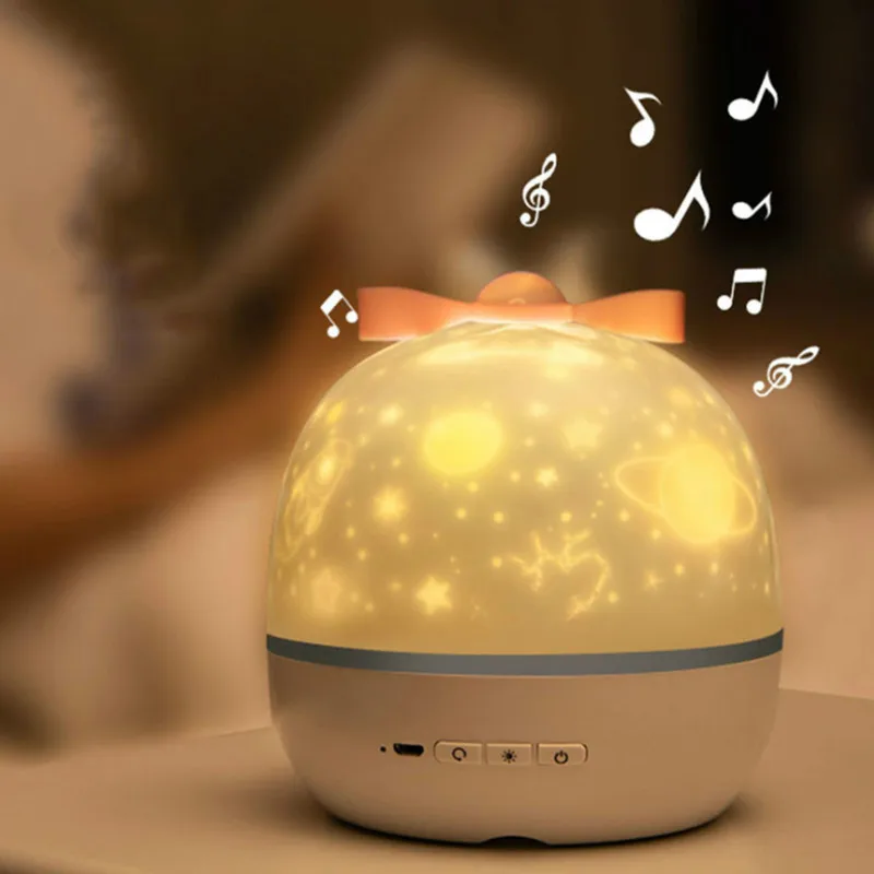 Music box Домашний планетарный проектор, ночные светильники, подарки на день рождения, светодиодный светильник, Рождественское украшение, креативная прикроватная детская лампа для сна, пробуждение - Испускаемый цвет: Music box