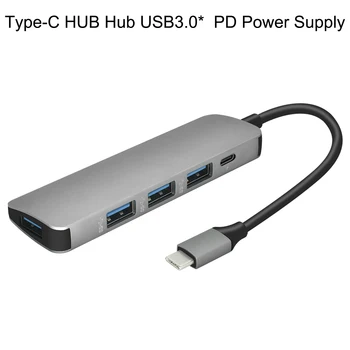 

5 in 1 Multi USB Type C Hub Hdmi PD Power Delivery Port 4 USB 3.0 Ports USB C Hub Adapter for Mac book Pro Thunderbolt USB C HUB