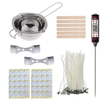 

Wick Retainer Rust Resistant Melting Pitcher Stainless Steel Probe Thermometer Tins Home For Beginners DIY Candle Making Kit