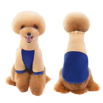 

Pet Dog Autumn Winter Warm Fleece Clothes for Dogs High-necked Patch-work Puppy Hoodiea Chihuahua Cat Coat