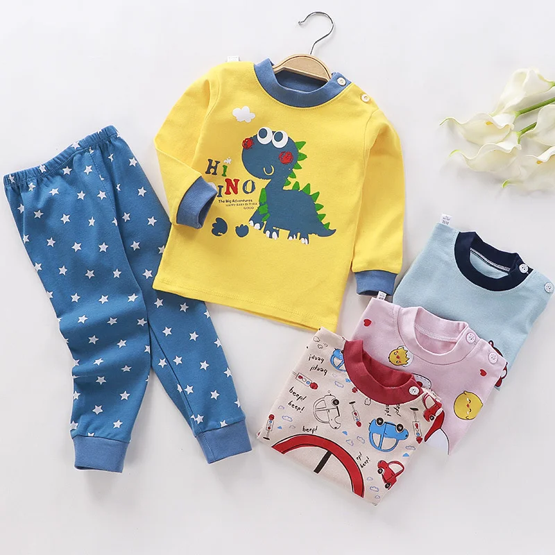 Baby Pajamas Kids Clothing Sets Baby Clothes Children's Set Newborn Boys Girls Cartoon Sleepwear Children Autunm Underwear
