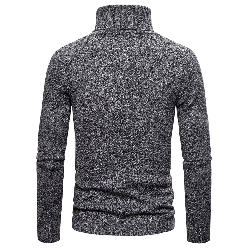 Baratos Suéter de invierno para Hombre jerseys de cuello alto de Color sólido Jersey de punto Casual cálido 2019 nueva marca Jersey grueso y cálido Hombre EICHOS