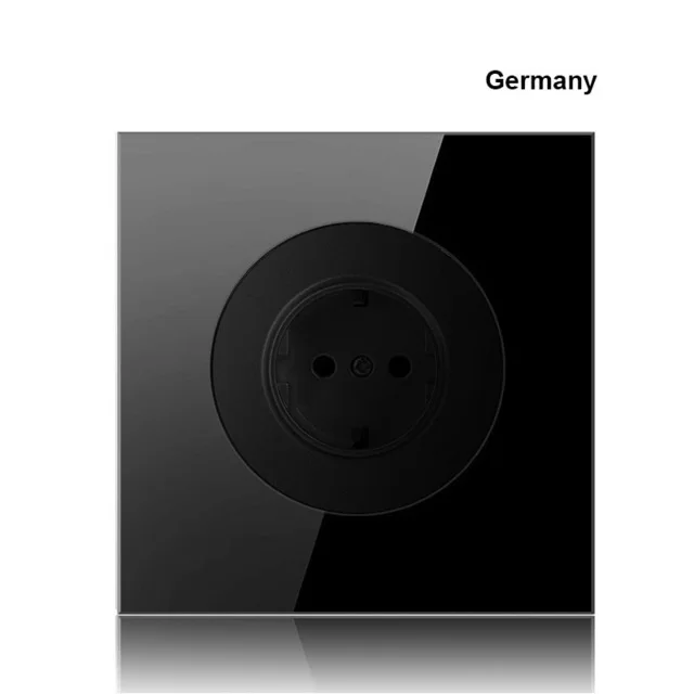 German Тип 86 черный зеркальный переключатель Бытовой Настенный ТВ компьютерная розетка светодиодный светильник-точечный переключатель 1 2 3 4 банда 1 2 способ ЕС розетка USB - Цвет: German