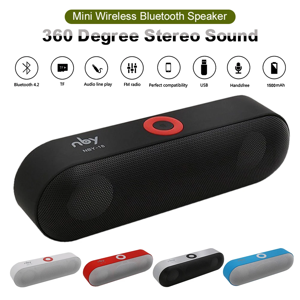 

Portable Mini Bluetooth Speaker Dual Driver with Noise-Cancelling Mic Support FM Radio/USB/TF Card/AUX Handsfree Speakers