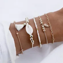 Аксессуары в новом стиле геометрические раковины из бисера браслет кисточки круглый шар браслеты ножной браслет с двумя комплектами