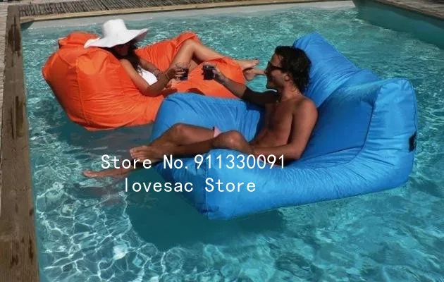 OUTDOOR FLoating Beanbag With Armrest Lounger Bean Bags Montreal Big Recliner Chair Cozy Rattan Sofa Beanbag Without Beans